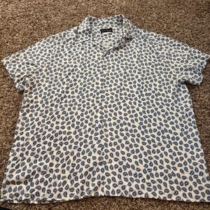 Men's Blue Paisley Button down Shirt